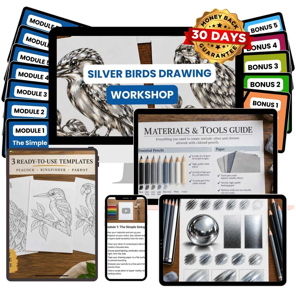 The Silver Birds Drawing Workshop with all modules and bonuses
